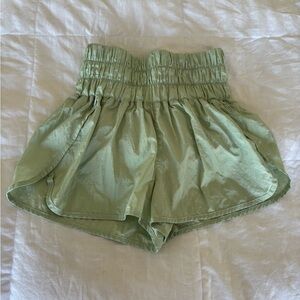 Free People Movement medium green high waisted shorts The Way Home